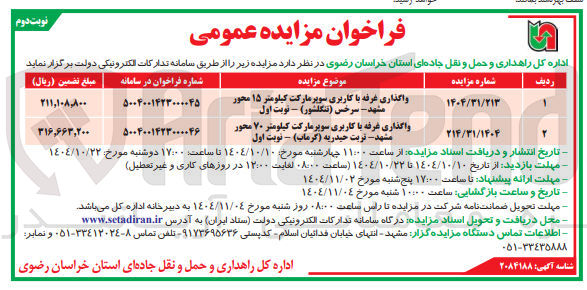 تصویر کوچک آگهی واگذاری غرفه با کاربری سوپر مارکت 