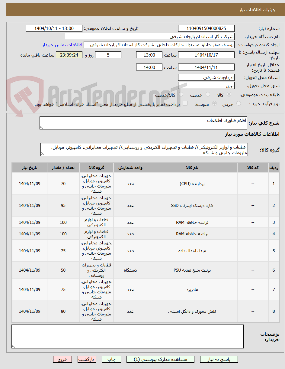 تصویر کوچک آگهی اقلام فناوری اطلاعات 
