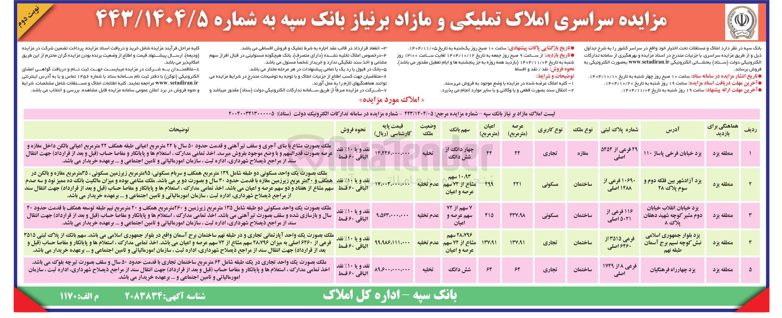تصویر کوچک آگهی فروش املاک