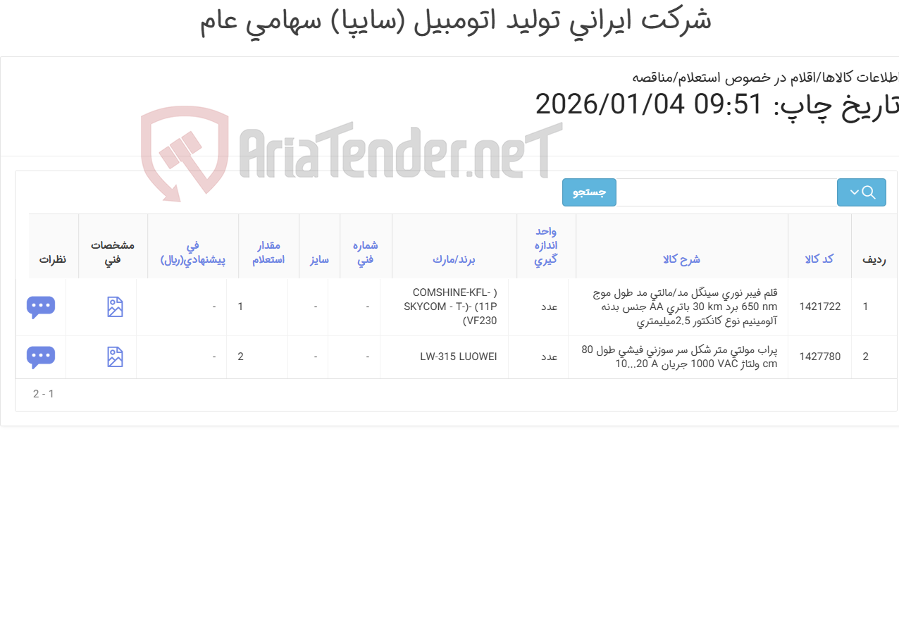 تصویر کوچک آگهی پراب مولتی متر و قلم فیبر نوری