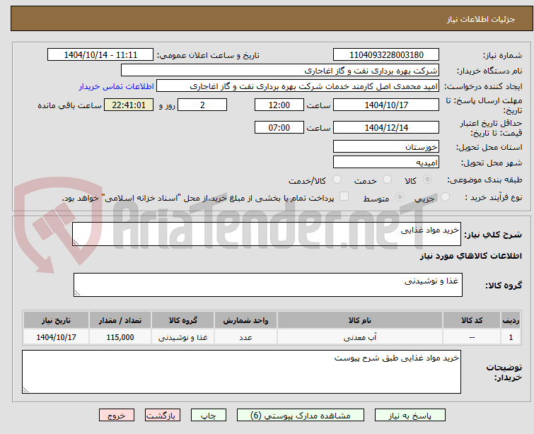 تصویر کوچک آگهی خرید مواد غذایی