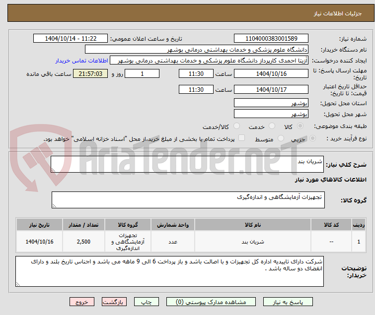 تصویر کوچک آگهی شریان بند