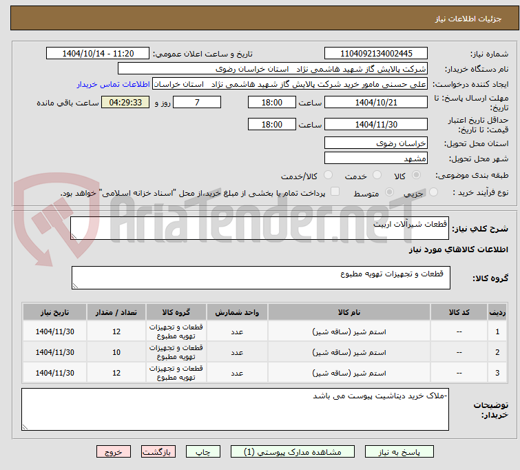 تصویر کوچک آگهی قطعات شیرآلات اربیت