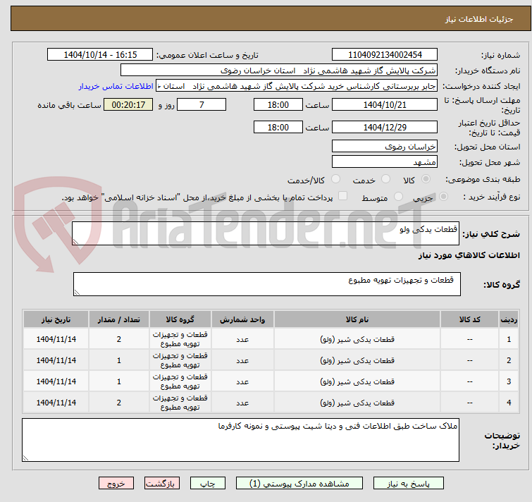 تصویر کوچک آگهی قطعات یدکی ولو