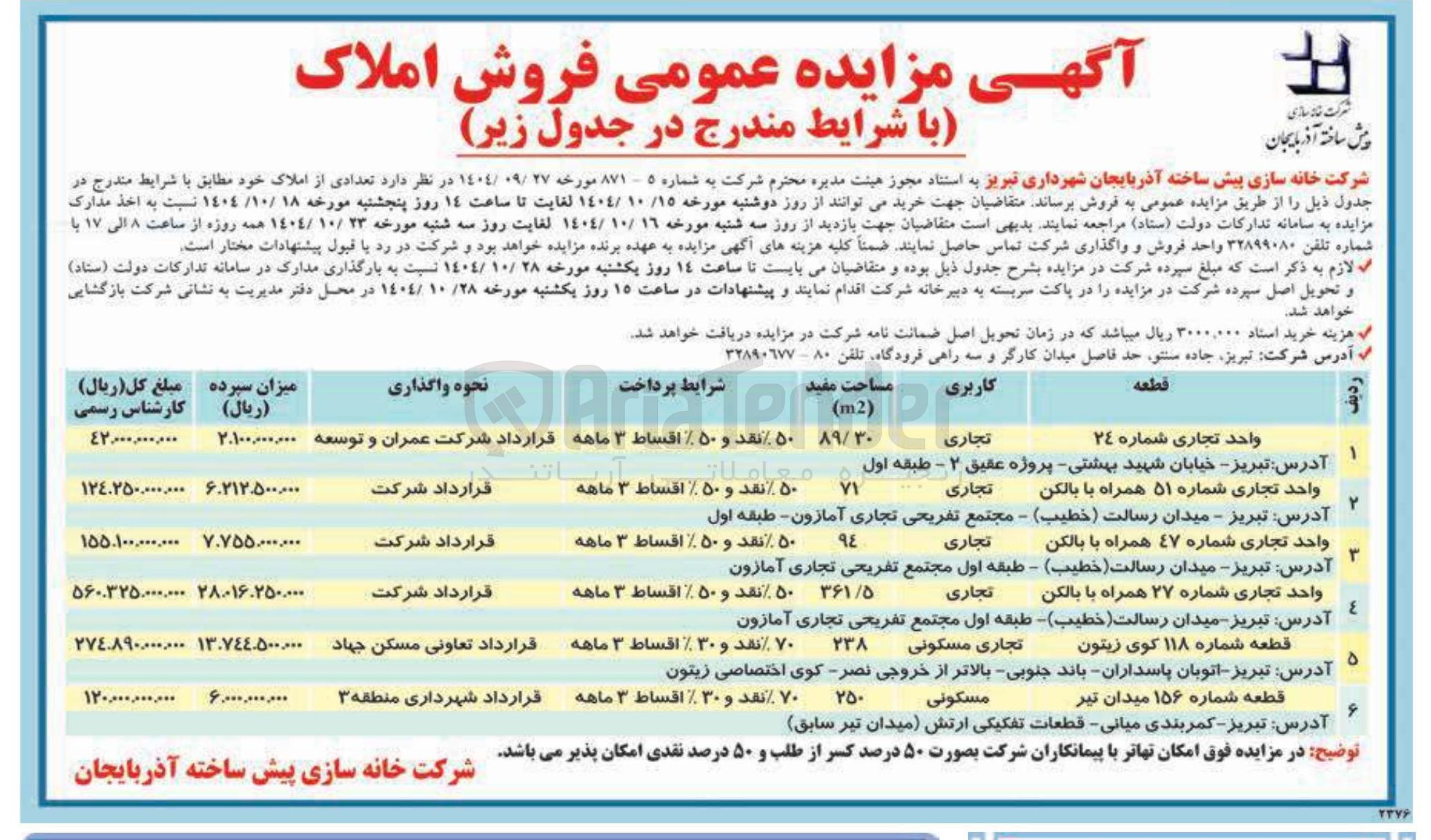 تصویر کوچک آگهی فروش املاک