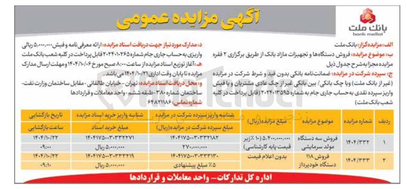 تصویر کوچک آگهی فروش ۱۱۸ دستگاه خودپرداز 
