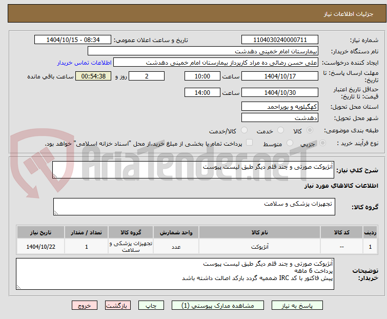 تصویر کوچک آگهی آنژیوکت صورتی و چند قلم دیگر طبق لیست پیوست 
