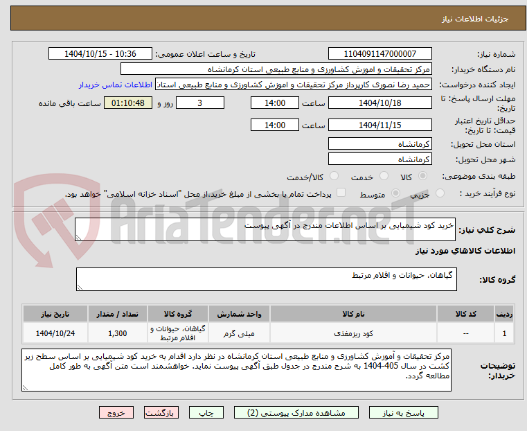 تصویر کوچک آگهی خرید کود شیمیایی بر اساس اطلاعات مندرج در آگهی پیوست