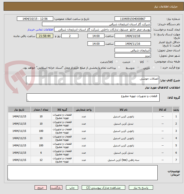 تصویر کوچک آگهی اتصالات جوشی