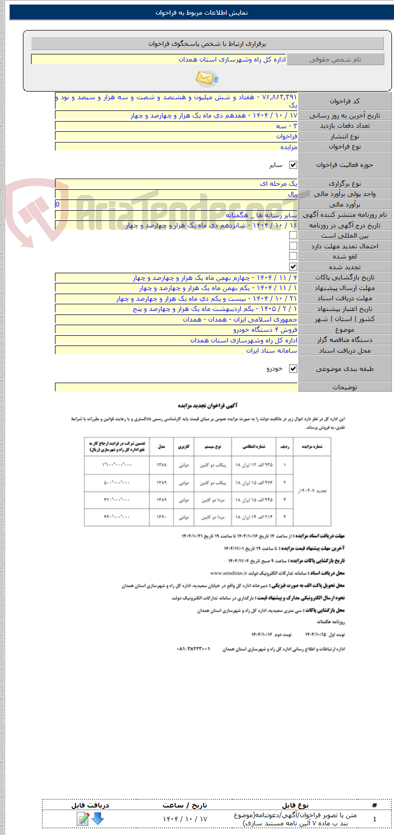 تصویر کوچک آگهی فروش ۴ دستگاه خودرو