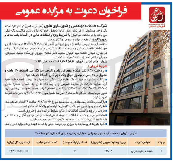 تصویر کوچک آگهی  تعداد یک واحد مسکونی