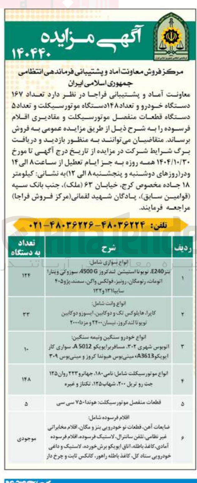 تصویر کوچک آگهی انواع وانت شامل
کاپرا هایلوکس تک و دوکابین ایسوزو دوکابین تویوتا لندکروز نیسان ۲۴۰۰ و مزدا ۲۰۰۰