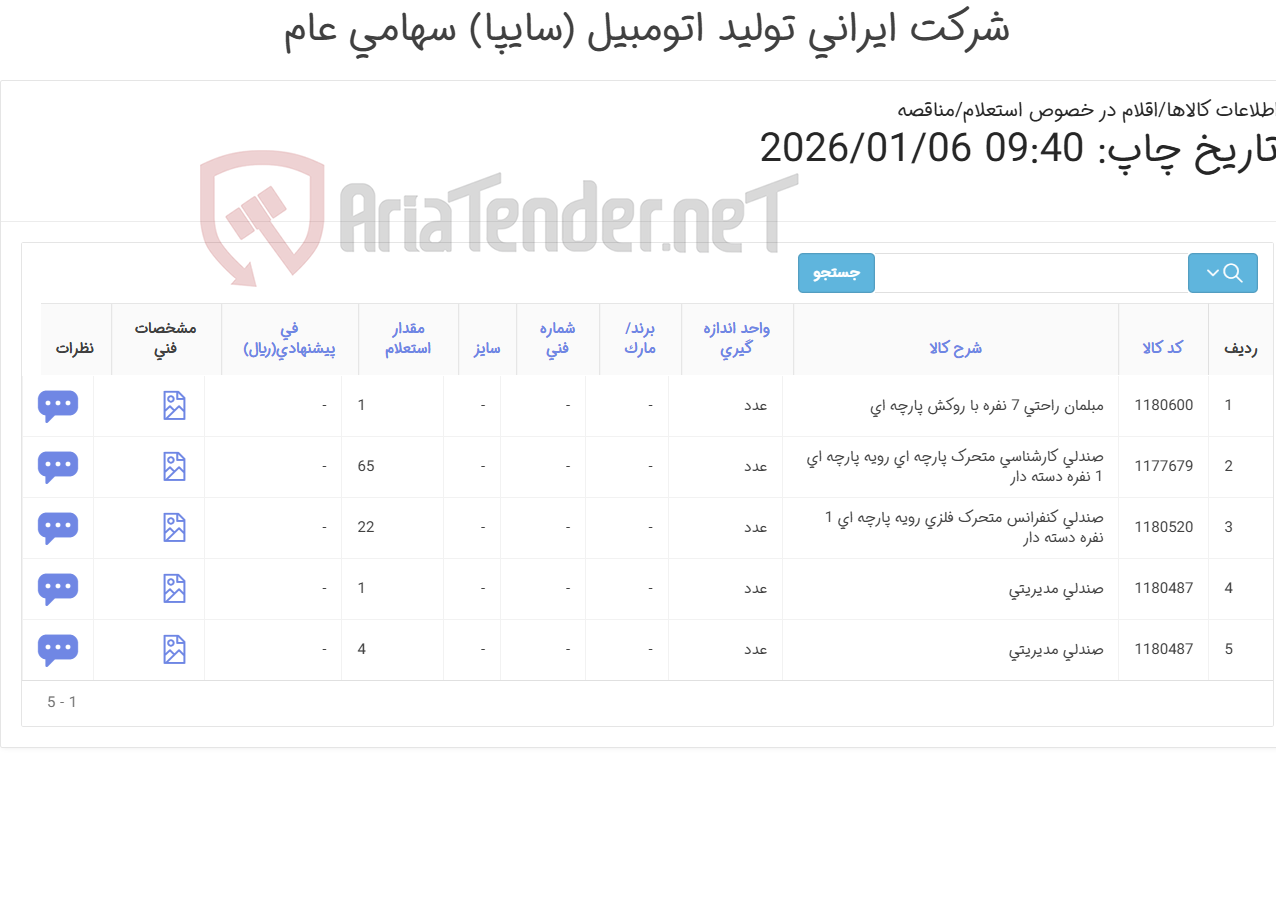 تصویر کوچک آگهی صندلی ، میز اداری و مبلمان