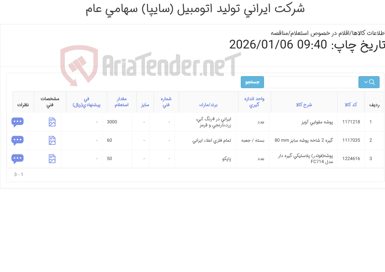 تصویر کوچک آگهی لوازم التحریر