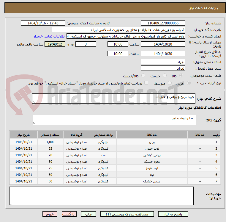 تصویر کوچک آگهی خرید برنج و روغن و حبوبات 