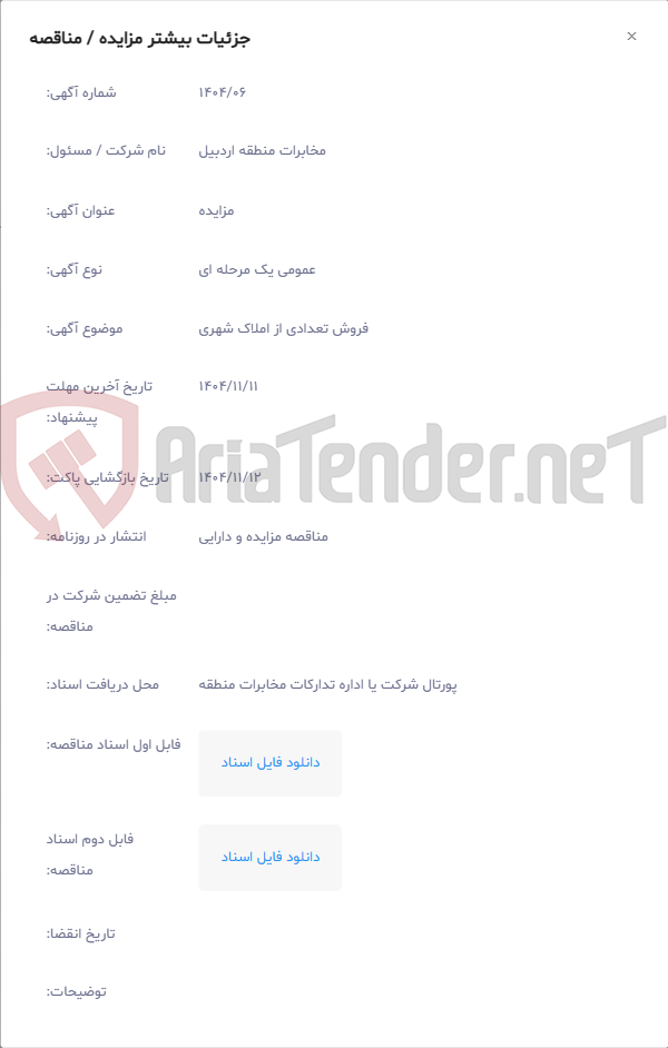 تصویر کوچک آگهی فروش تعدادی از املاک شهری