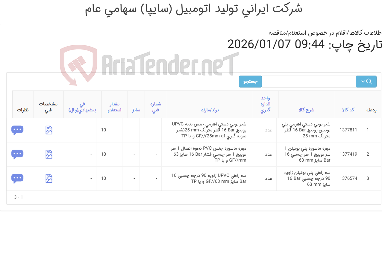 تصویر کوچک آگهی 3آیتم شیر توپی و ...