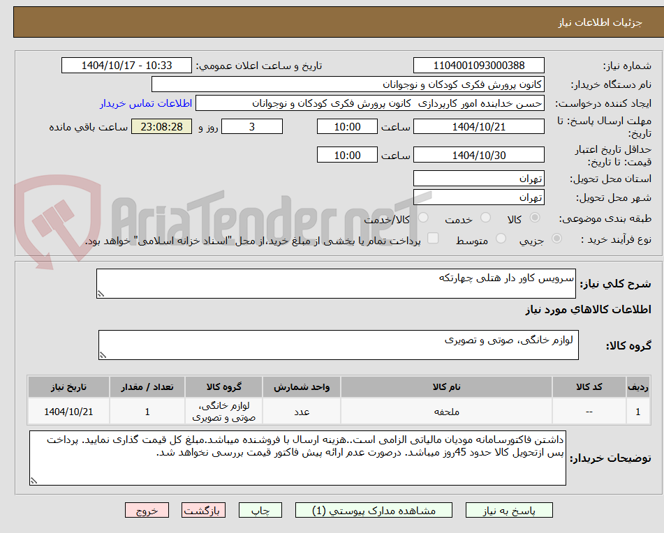 تصویر کوچک آگهی سرویس کاور دار هتلی چهارتکه