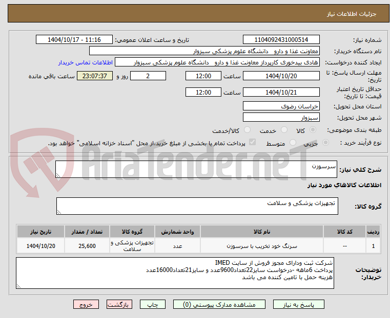 تصویر کوچک آگهی سرسوزن