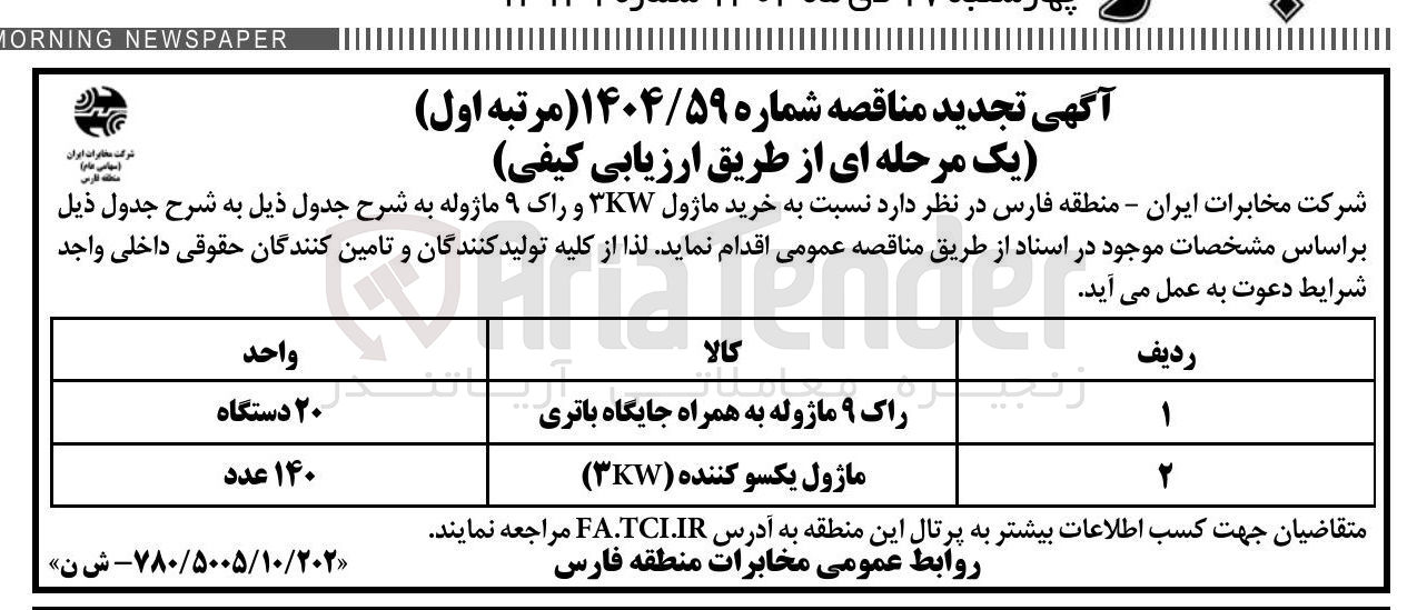 تصویر کوچک آگهی خرید ماژول یکسو کننده ( KW ) 