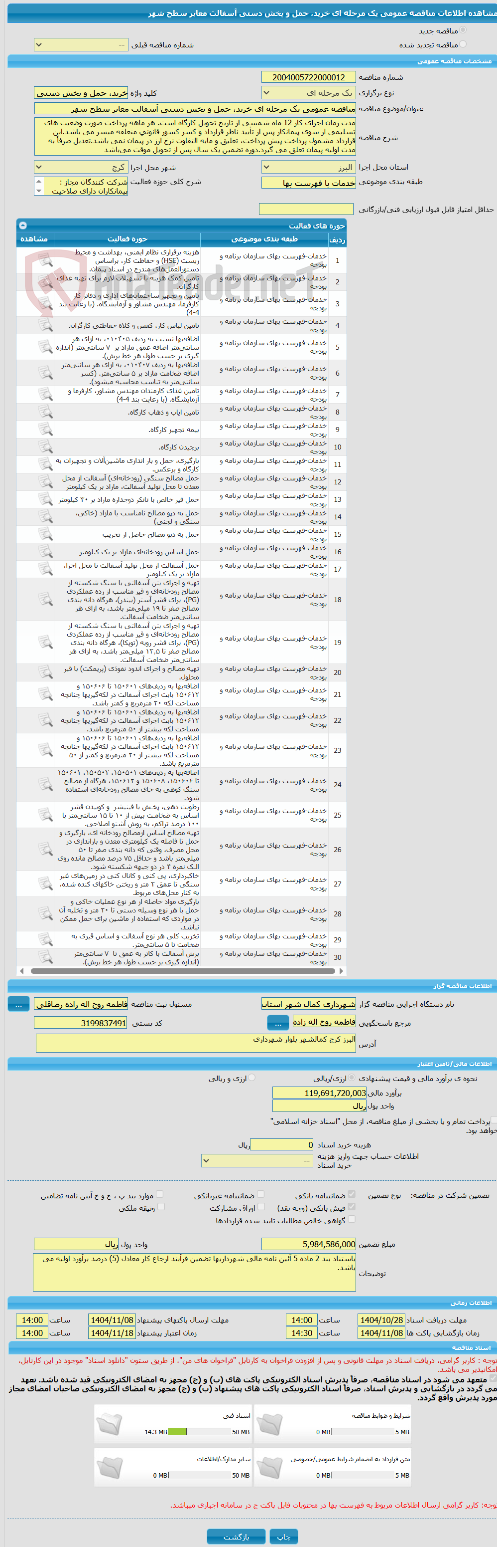 تصویر کوچک آگهی مناقصه عمومی یک مرحله ای خرید، حمل و پخش دستی آسفالت معابر سطح شهر