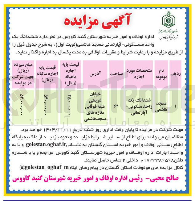 تصویر کوچک آگهی اجاره ششدانگ یک واحد مسکونی - آپارتمانی