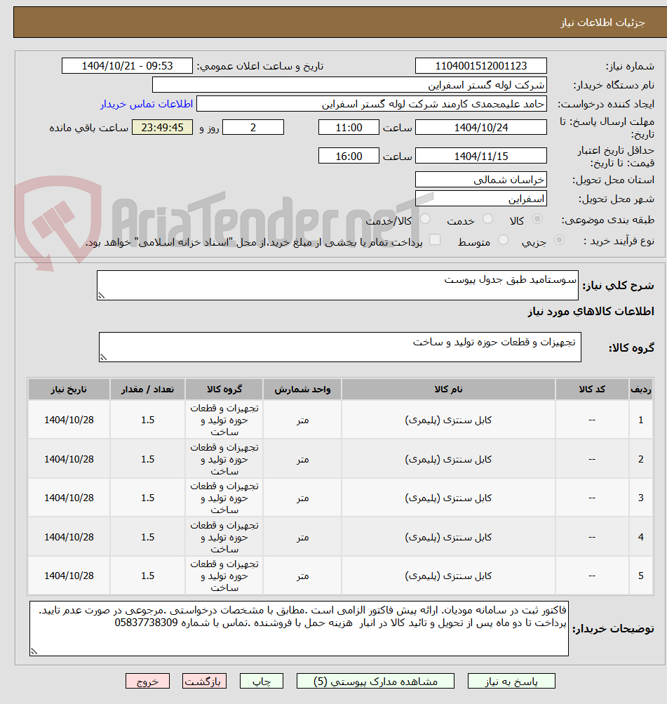 تصویر کوچک آگهی سوستامید طبق جدول پیوست