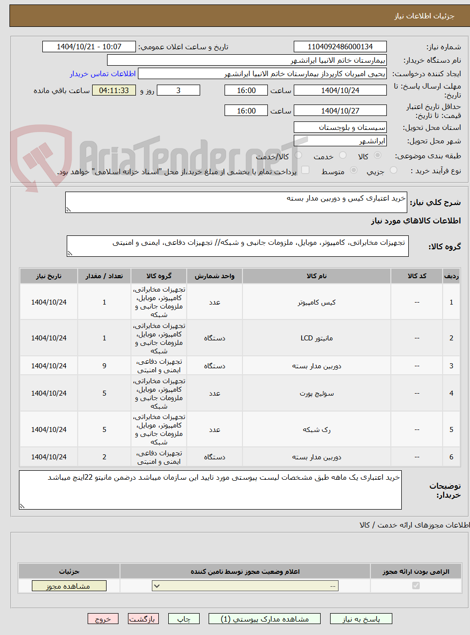 تصویر کوچک آگهی خرید اعتباری کیس و دوربین مدار بسته 
