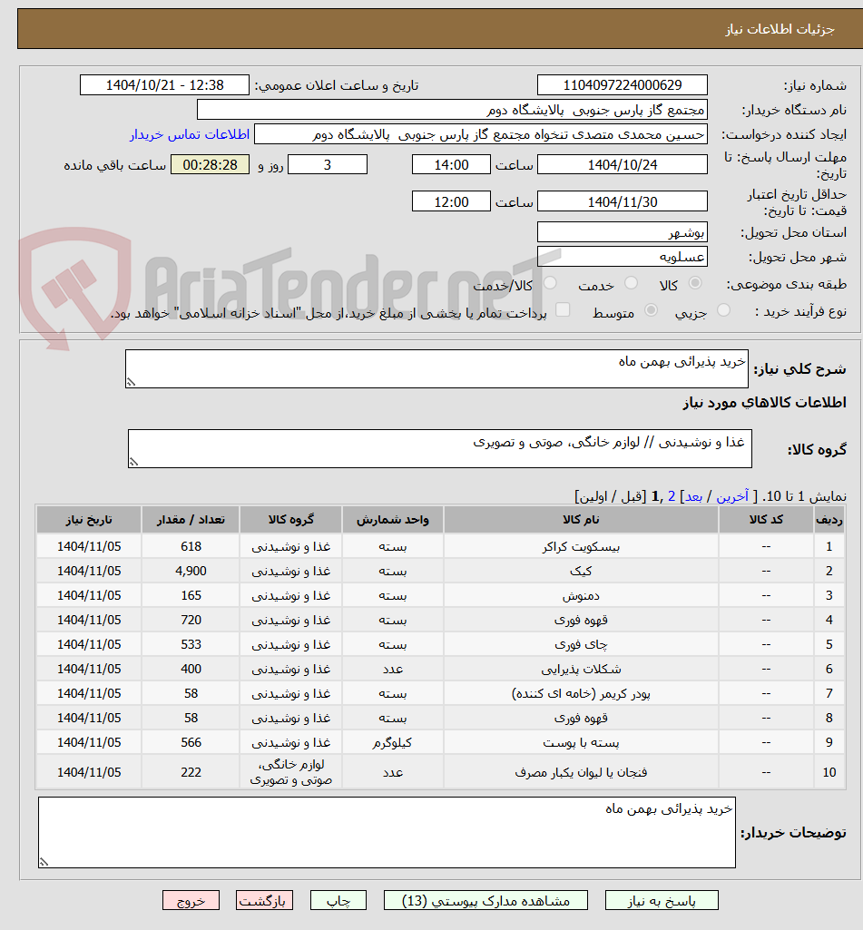 تصویر کوچک آگهی خرید پذیرائی بهمن ماه 
