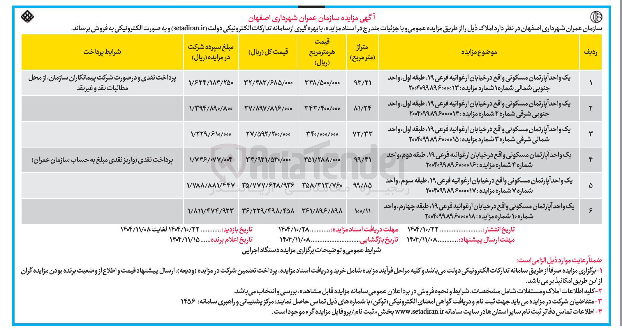 تصویر کوچک آگهی فروش یک واحد آپارتمان مسکونی