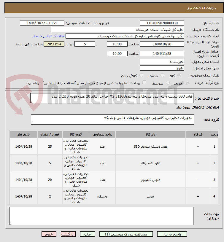 تصویر کوچک آگهی هارد SSD بیست و پنج عدد عدد-هارد پنج عددM2 512GB -ماوس بیاتد 20 عدد- مودم نزتک 2 عدد