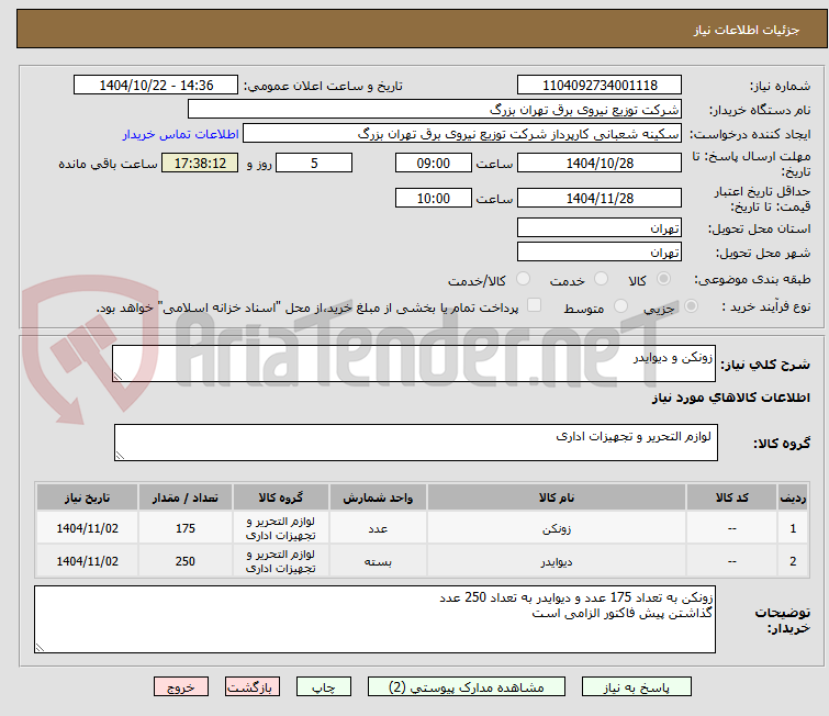 تصویر کوچک آگهی زونکن و دیوایدر