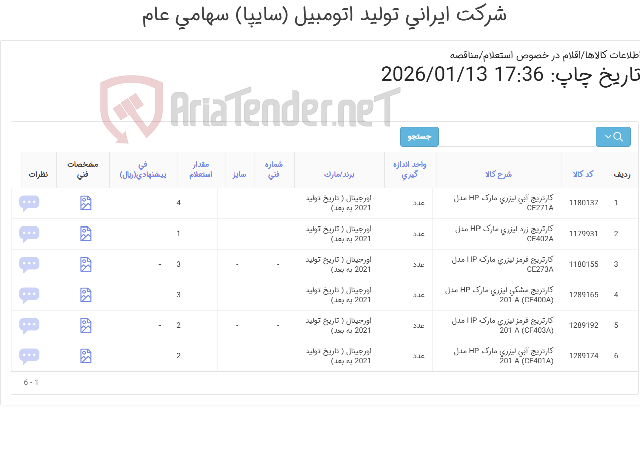 تصویر کوچک آگهی کارتریج HP رنگی اورجینال