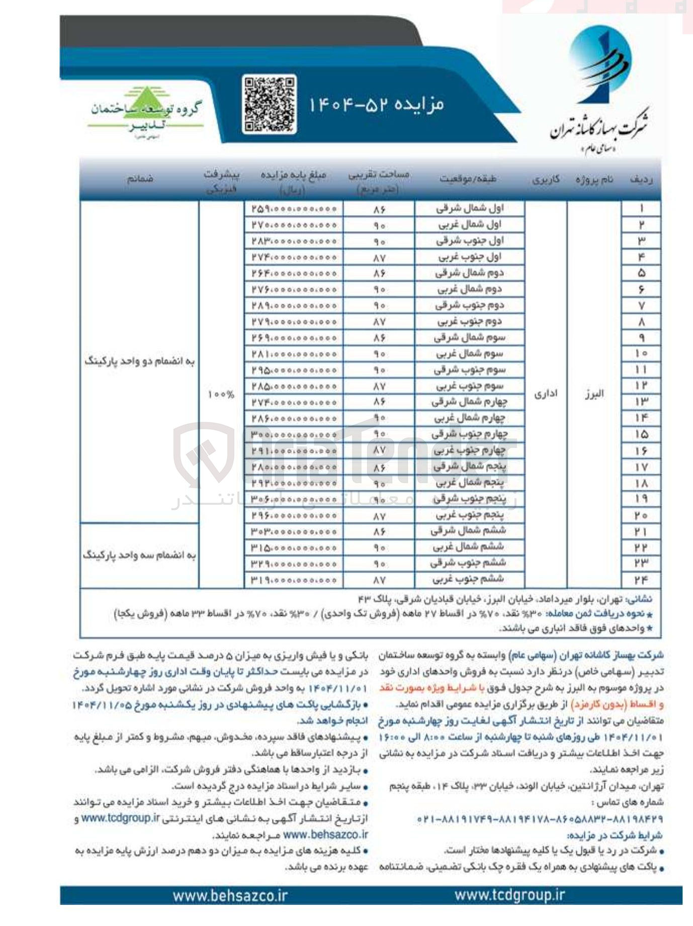 تصویر کوچک آگهی فروش واحد های اداری