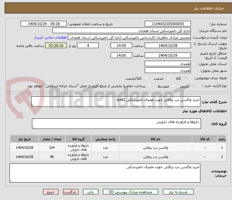 تصویر کوچک آگهی خرید واکسن تب برفکی جهت مصرف دامپزشکی scet1