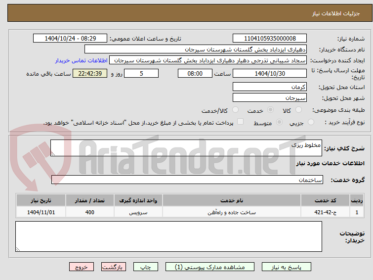تصویر کوچک آگهی مخلوط ریزی