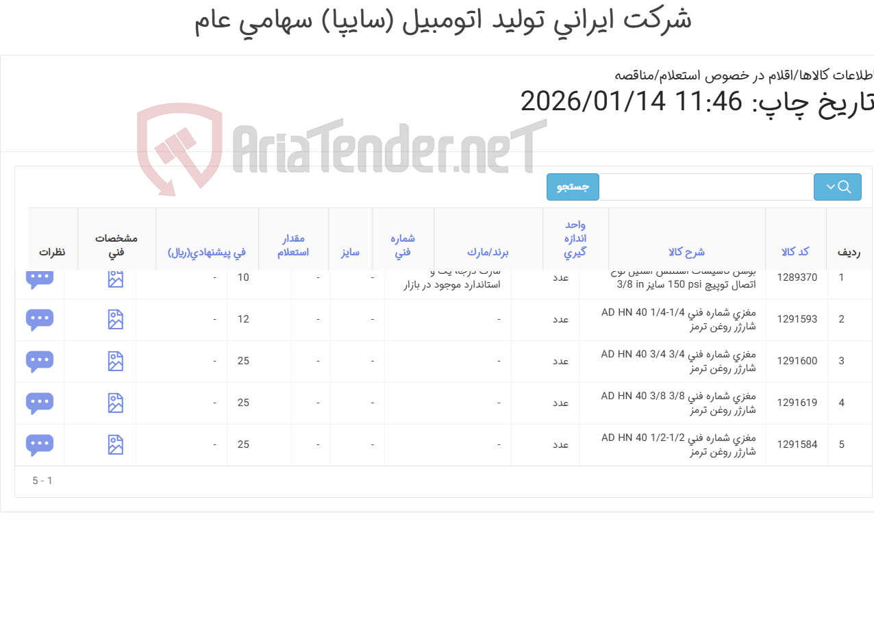 تصویر کوچک آگهی 5 آیتم مغزی و بوشن تاسیسات