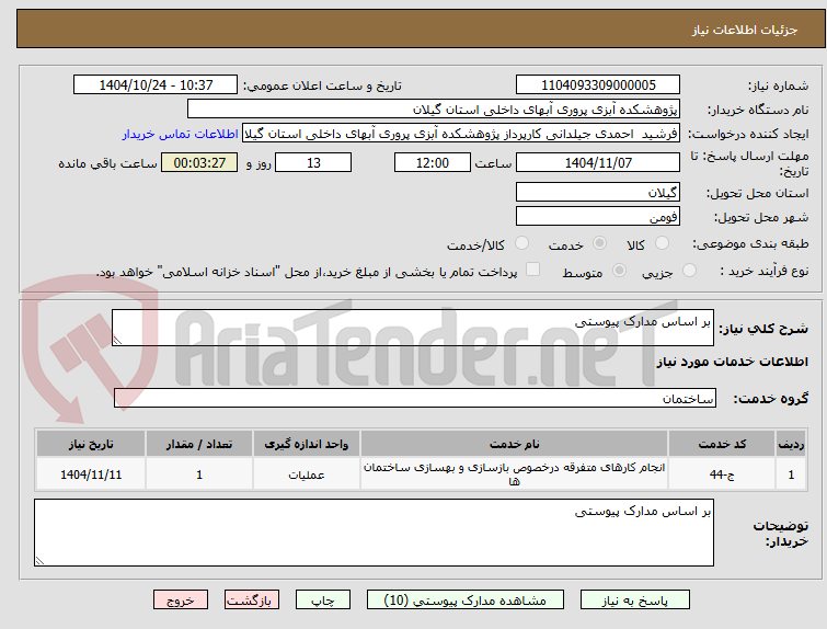 تصویر کوچک آگهی بر اساس مدارک پیوستی