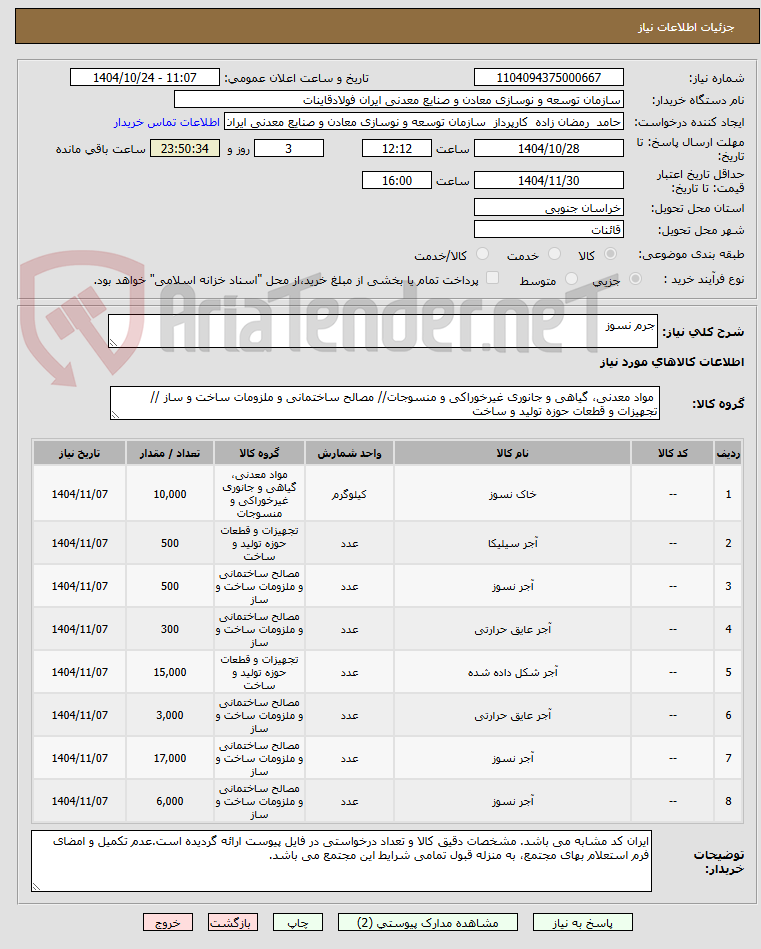 تصویر کوچک آگهی جرم نسوز