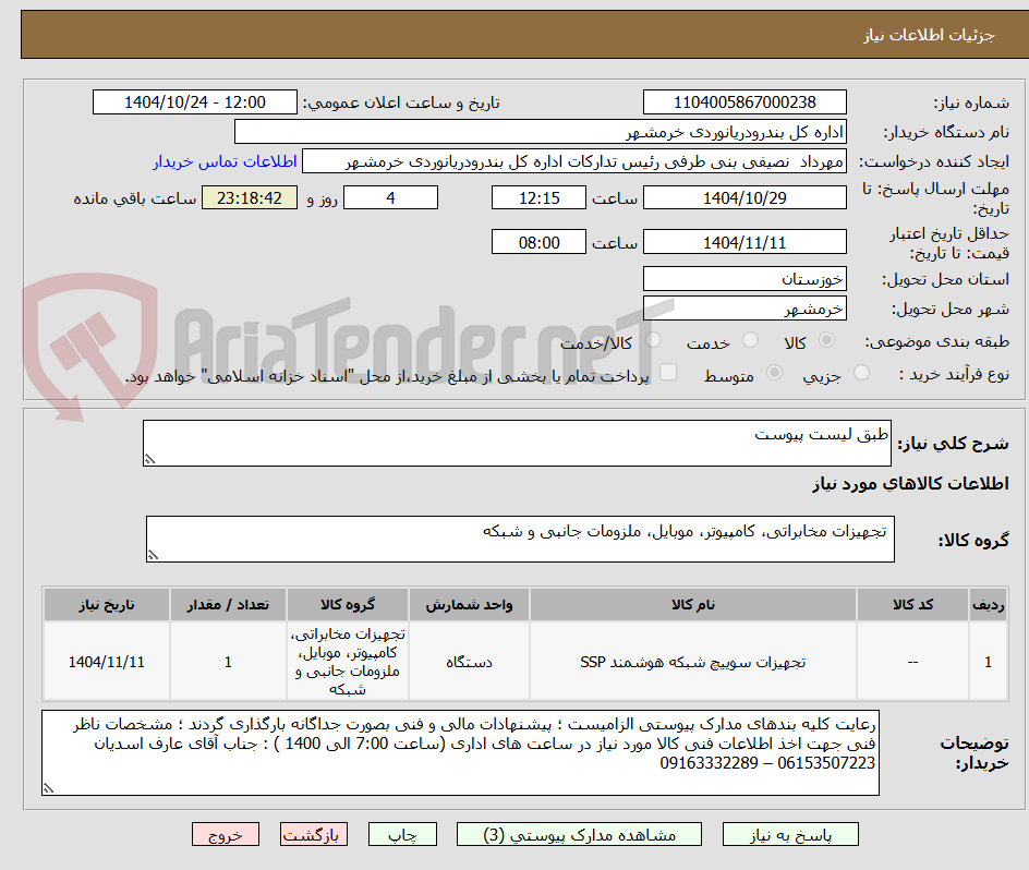 تصویر کوچک آگهی طبق لیست پیوست
