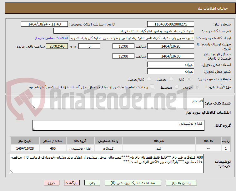تصویر کوچک آگهی قند باخ