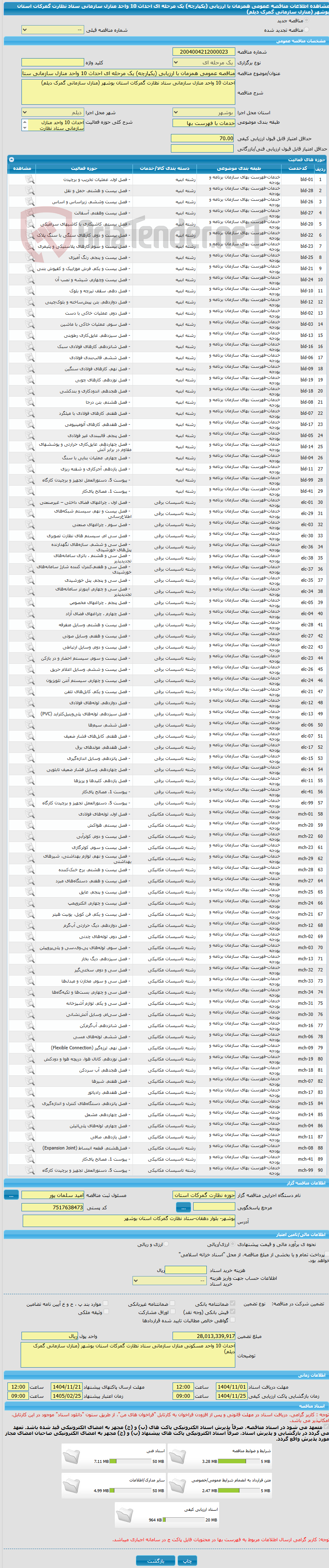 تصویر کوچک آگهی مناقصه عمومی همزمان با ارزیابی (یکپارچه) یک مرحله ای احداث 10 واحد منازل سازمانی ستاد نظارت گمرکات استان بوشهر (منازل سازمانی گمرک دیلم)