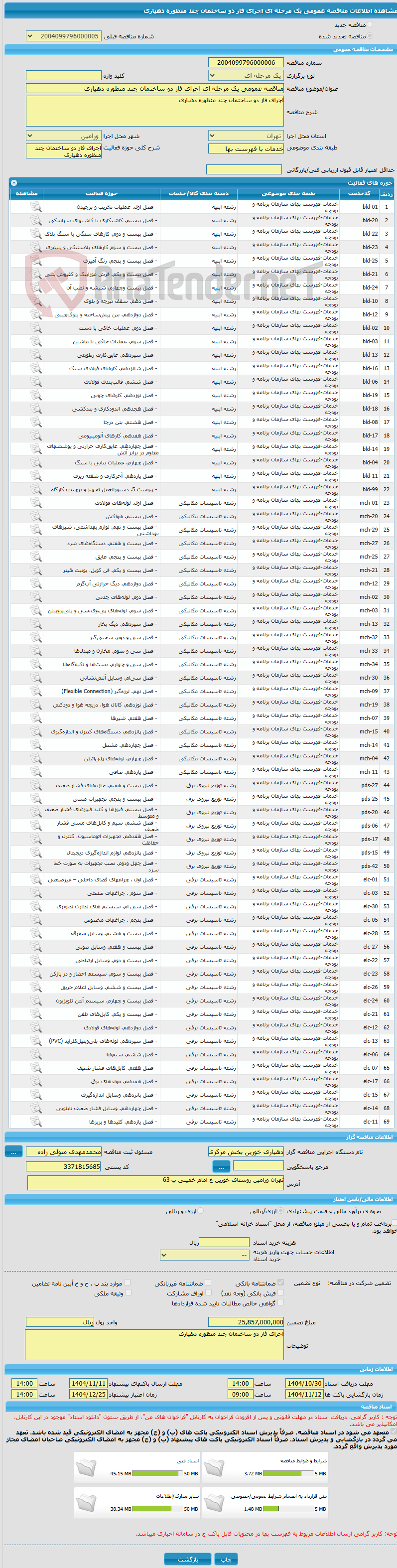 تصویر کوچک آگهی مناقصه عمومی یک مرحله ای اجرای فاز دو ساختمان چند منظوره دهیاری