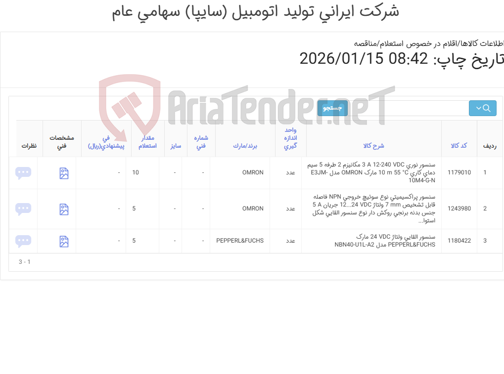 تصویر کوچک آگهی سنسور