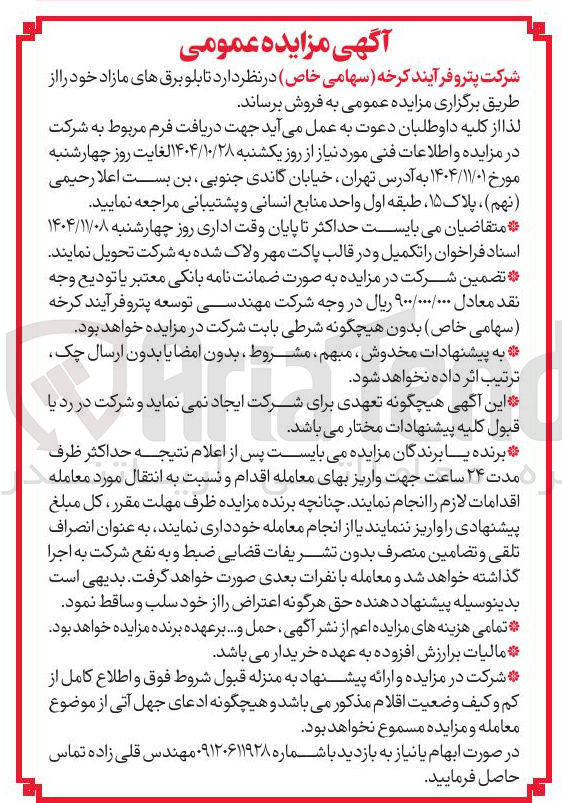 تصویر کوچک آگهی  تابلو برق های مازاد 