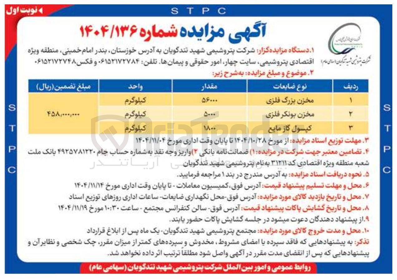 تصویر کوچک آگهی مخزن بونکر فلزی 