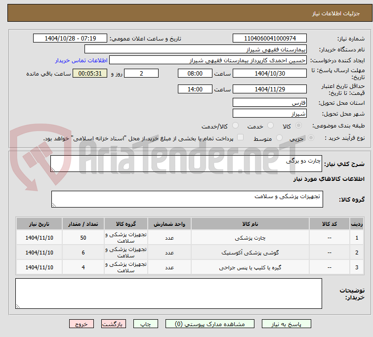تصویر کوچک آگهی چارت دو برگی 