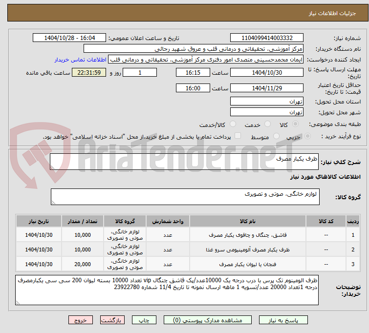 تصویر کوچک آگهی ظرف یکبار مصرف