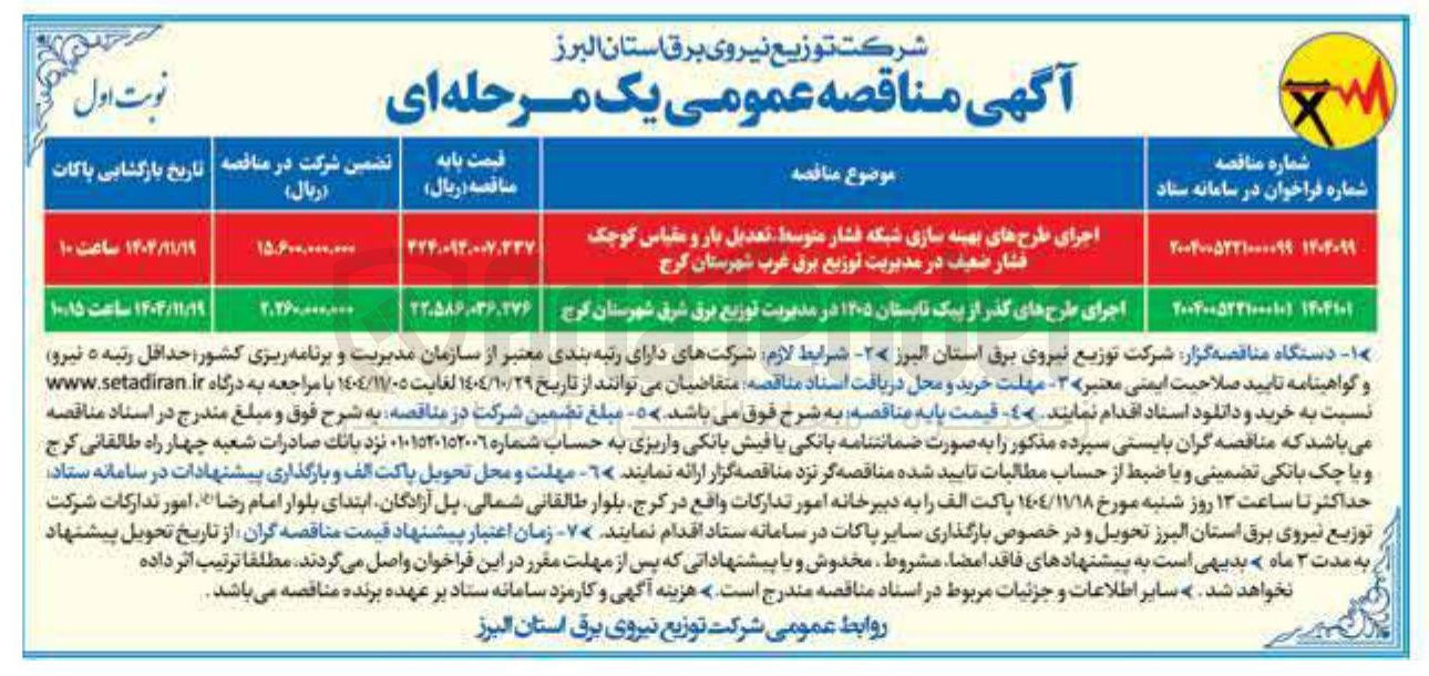 تصویر کوچک آگهی اجرای طرح های گذر از پیک تابستان 1405 