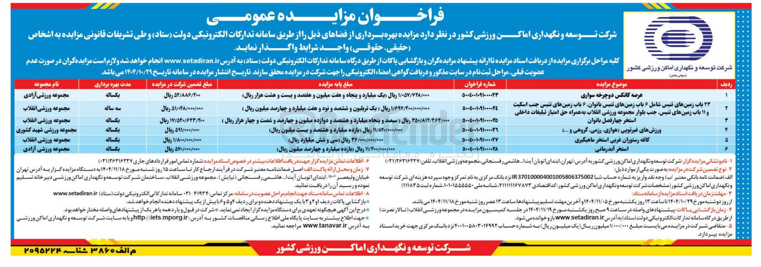 تصویر کوچک آگهی بهره برداری از فضا کافه رستوران غربی استخر ماهیگیری 
